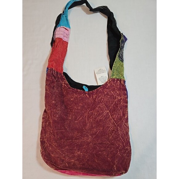 Rising International Shoulder Bag Multicolor Lotus Flower Hippie Boho New - Picture 4 of 15